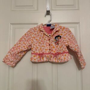 Nickelodeon Dora Pink and Orange Floral Kids Jacket